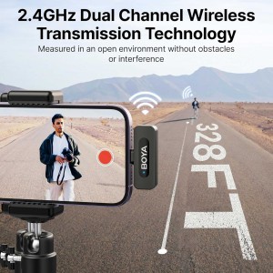 میکروفون یقه ای بی سیم بویا مدل V3 COMBO رابط Type C و Lightning